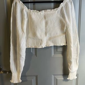 Aerie Long Sleeve Pretty Smocked Top